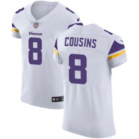 Wholesale Cheap Nike Vikings #8 Kirk Cousins White Men\'s Stitched NFL Vapor Untouchable Elite Jersey