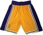 Wholesale Cheap Men's Los Angeles Lakers Yellow Hardwood Classics Soul Swingman Throwback Shorts