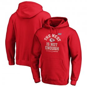 Wholesale Cheap Kansas City Chiefs NFL 2019 AFC West Division Champions Cover Two Pullover Hoodie Red