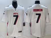 Wholesale Cheap Nike Atlanta Falcons #7 Bijan Robinson White 2023 NFL Draft Vapor Limited Jersey