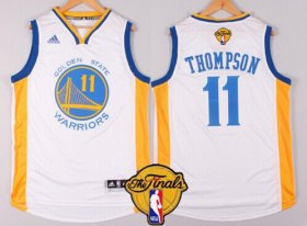 Wholesale Cheap Men\'s Golden State Warriors #11 Klay Thompson White 2017 The NBA Finals Patch Jersey