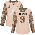 Cheap Adidas Lightning #9 Tyler Johnson Camo Authentic 2017 Veterans Day Women's 2020 Stanley Cup Champions Stitched NHL Jersey