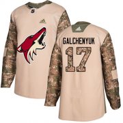 Wholesale Cheap Adidas Coyotes #17 Alex Galchenyuk Camo Authentic 2017 Veterans Day Stitched NHL Jersey