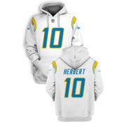 Wholesale Cheap Men's Los Angeles Chargers #10 Justin Herbert White 2021 Pullover Hoodie