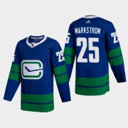 Cheap Vancouver Canucks #25 Jacob Markstrom Men's Adidas 2020-21 Authentic Player Alternate Stitched NHL Jersey Blue