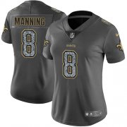 Wholesale Cheap Nike Saints #8 Archie Manning Gray Static Women's Stitched NFL Vapor Untouchable Limited Jersey