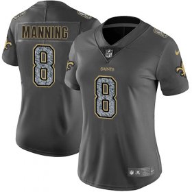 Wholesale Cheap Nike Saints #8 Archie Manning Gray Static Women\'s Stitched NFL Vapor Untouchable Limited Jersey