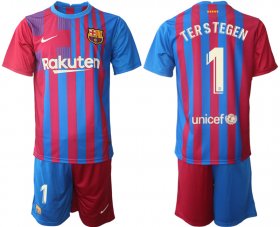 Wholesale Cheap Men 2021-2022 Club Barcelona home red 1 Nike Soccer Jerseys