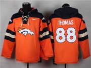 Wholesale Cheap Nike Broncos #88 Demaryius Thomas Orange Player Pullover NFL Hoodie