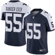 Wholesale Cheap Nike Cowboys #55 Leighton Vander Esch Navy Blue Thanksgiving Men's Stitched NFL Vapor Untouchable Limited Throwback Jersey