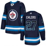 Wholesale Cheap Adidas Jets #27 Nikolaj Ehlers Navy Blue Home Authentic Drift Fashion Stitched NHL Jersey