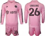 Cheap Men's Inter Miami CF #26 Gregore 2023-24 Pink Home Soccer Jersey Suit