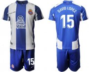 Wholesale Cheap Espanyol #15 David Lopez Home Soccer Club Jersey