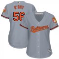 Wholesale Cheap Orioles #56 Darren O'Day Grey Road Women's Stitched MLB Jersey