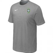 Wholesale Cheap Nike Brazil 2014 World Small Logo Soccer T-Shirt Light Grey