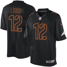 Wholesale Cheap Nike Broncos #12 Paxton Lynch Black Men\'s Stitched NFL Impact Limited Jersey