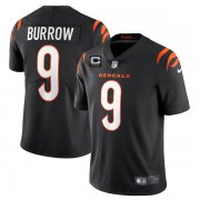 Wholesale Cheap Men's Cincinnati Bengals 2022 #9 Joe Burrow Black With 3-star C Patch Vapor Limited Stitched NFL Jersey