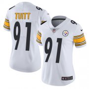 Wholesale Cheap Nike Steelers #91 Stephon Tuitt White Women's Stitched NFL Vapor Untouchable Limited Jersey