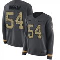 Wholesale Cheap Nike Chargers #54 Melvin Ingram Anthracite Salute to Service Women's Stitched NFL Limited Therma Long Sleeve Jersey