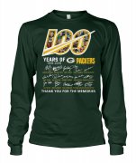Wholesale Cheap Green Bay Packers 100 Seasons Memories Long Sleeve T-Shirt Green