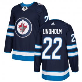 Wholesale Cheap Adidas Jets #22 Par Lindholm Navy Blue Home Authentic Stitched NHL Jersey