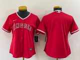 Wholesale Cheap Women's Los Angeles Angels Blank Red Stitched MLB Cool Base Nike Jersey