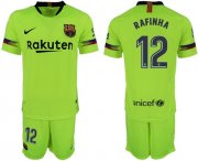 Wholesale Cheap Barcelona #12 Rafinha Away Soccer Club Jersey