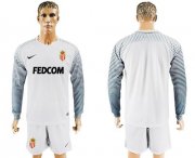 Wholesale Cheap Monaco Blank White Goalkeeper Long Sleeves Soccer Club Jersey