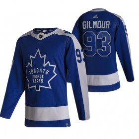 Wholesale Cheap Toronto Maple Leafs #93 Doug Gilmour Blue Men\'s Adidas 2020-21 Reverse Retro Alternate NHL Jersey