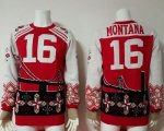 Wholesale Cheap Nike 49ers #16 Joe Montana Red/White Men's Ugly Sweater