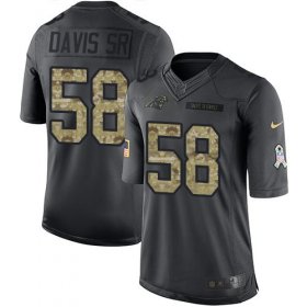 Wholesale Cheap Nike Panthers #58 Thomas Davis Sr Black Men\'s Stitched NFL Limited 2016 Salute to Service Jersey
