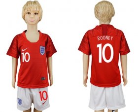 Wholesale Cheap England #10 Rooney Away Kid Soccer Country Jersey