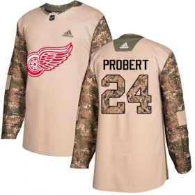 Wholesale Cheap Adidas Red Wings #24 Bob Probert Camo Authentic 2017 Veterans Day Stitched NHL Jersey