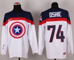 Wholesale Cheap Olympic Team USA #74 T. J. Oshie White Captain America Fashion Stitched NHL Jersey