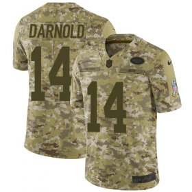 Wholesale Cheap Nike Jets #14 Sam Darnold Camo Youth Stitched NFL Limited 2018 Salute to Service Jersey