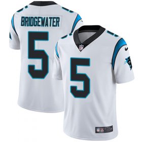 Wholesale Cheap Nike Panthers #5 Teddy Bridgewater White Men\'s Stitched NFL Vapor Untouchable Limited Jersey