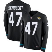 Wholesale Cheap Nike Jaguars #47 Joe Schobert Black Team Color Men's Stitched NFL Limited Therma Long Sleeve Jersey