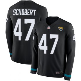 Wholesale Cheap Nike Jaguars #47 Joe Schobert Black Team Color Men\'s Stitched NFL Limited Therma Long Sleeve Jersey
