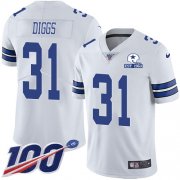 Wholesale Cheap Nike Cowboys #31 Trevon Diggs White Men's Stitched With Established In 1960 Patch NFL 100th Season Vapor Untouchable Limited Jersey