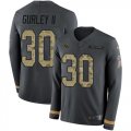Wholesale Cheap Nike Rams #30 Todd Gurley II Anthracite Salute to Service Men's Stitched NFL Limited Therma Long Sleeve Jersey