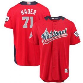 Wholesale Cheap Brewers #71 Josh Hader Red 2018 All-Star National League Stitched MLB Jersey