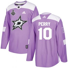 Wholesale Cheap Adidas Stars #10 Corey Perry Purple Authentic Fights Cancer 2020 Stanley Cup Final Stitched NHL Jersey