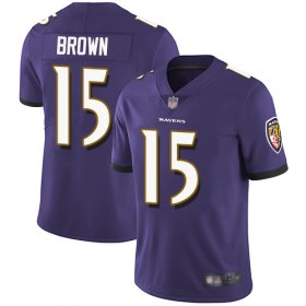 Wholesale Cheap Nike Ravens #15 Marquise Brown Purple Team Color Men\'s Stitched NFL Vapor Untouchable Limited Jersey