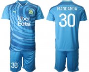 Wholesale Cheap Men 2020-2021 club Olympique de Marseille away 30 blue Soccer Jerseys