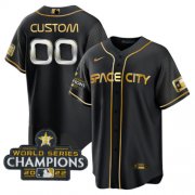 Wholesale Cheap Men's Houston Astros Active Player Custom Black Gold 2022 World Series Stitched Baseball Jersey