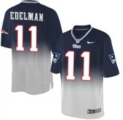 Wholesale Cheap Nike Patriots #11 Julian Edelman Navy Blue/Grey Men's Stitched NFL Elite Fadeaway Fashion Jersey