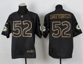 Wholesale Cheap Nike Packers #52 Clay Matthews Black Gold No. Fashion Men\'s Stitched NFL Elite Jersey