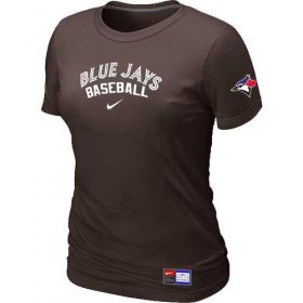 Wholesale Cheap Women\'s Toronto Blue Jays Nike Short Sleeve Practice MLB T-Shirt Brown