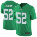 Wholesale Cheap Nike Eagles #52 Asantay Brown Green Men's Stitched NFL Limited Rush Jersey