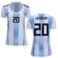 Wholesale Cheap Women's Argentina #20 Lo Celso Home Soccer Country Jersey